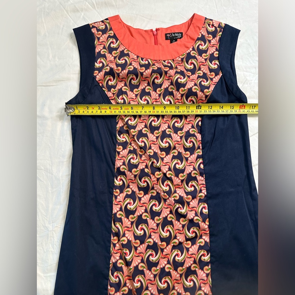 The Webster Miami for Target Mod Shift Dress Pink Navy Retro Swirl Print Size 4 - Picture 7 of 11